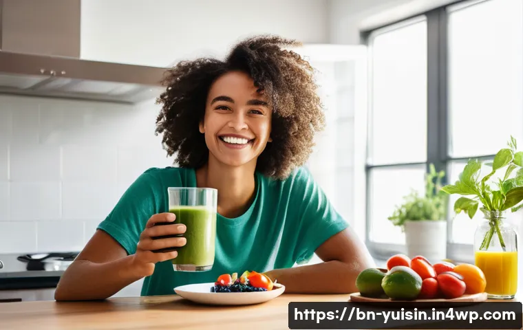 채식 요리를 통한 세계 여행 각국의 유명 요리 - **Prompt:** A vibrant, high-definition photograph of a healthy and joyful young adult (mid-20s, gend...